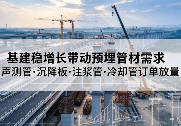 皮山基建稳增长带动预埋监测管材需求，声测管、沉降板、注浆管订单持续放量